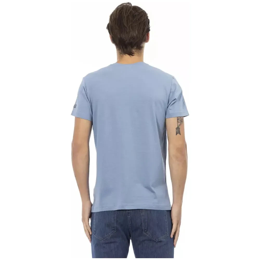 Trussardi Action Light Blue Cotton Men T-Shirt Trussardi Action