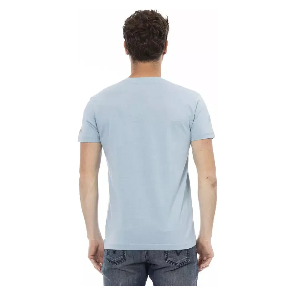 Trussardi Action Light Blue Cotton Men T-Shirt Trussardi Action