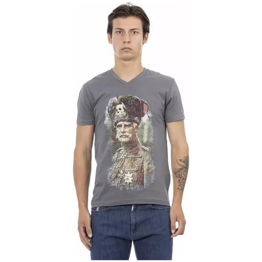 Trussardi Action Gray Cotton Men's T-Shirt Trussardi Action