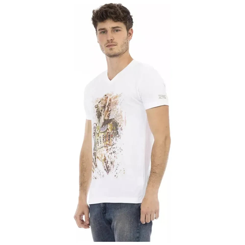 Trussardi Action White Cotton Men T-Shirt Trussardi Action