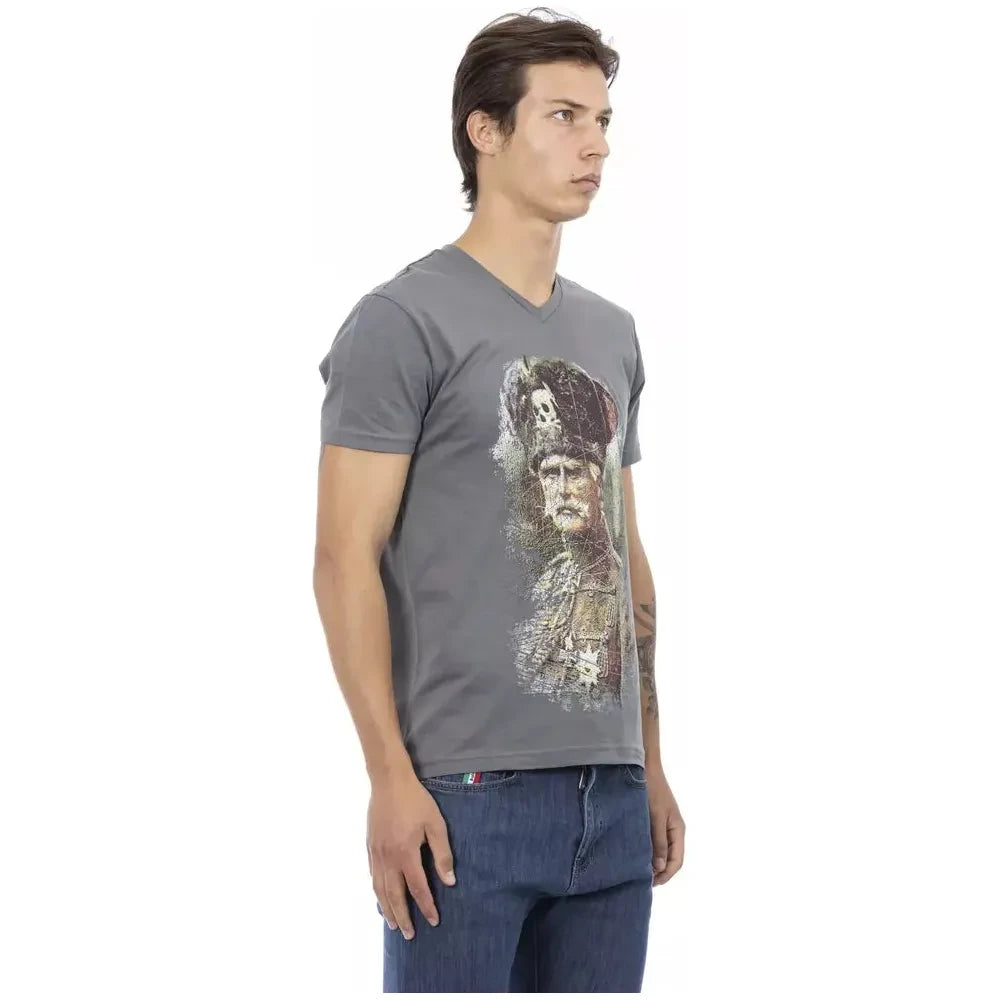 Trussardi Action Gray Cotton Men's T-Shirt Trussardi Action