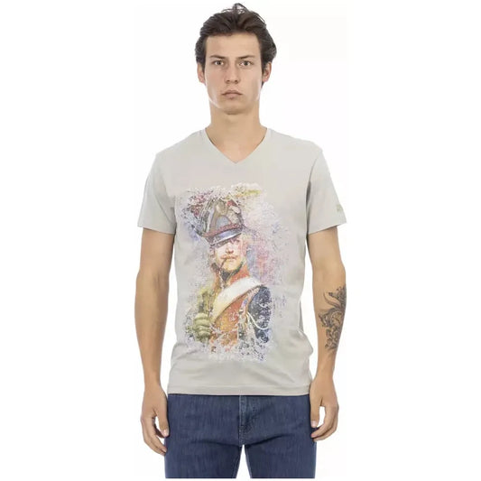 Trussardi Action "Gray Cotton Men T-Shirt" Trussardi Action