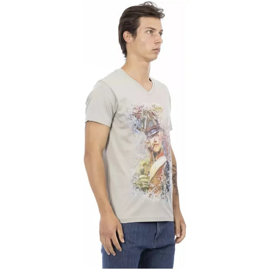 Trussardi Action "Gray Cotton Men T-Shirt" Trussardi Action