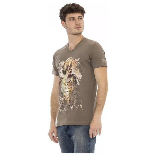 Trussardi Action Brown Cotton Men's T-Shirt Trussardi Action