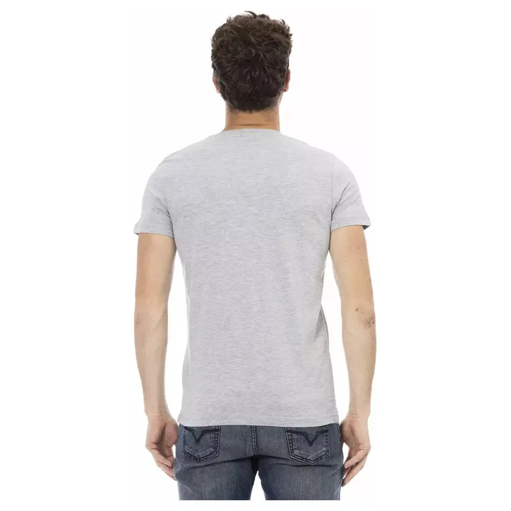 Trussardi Action Gray Cotton Men T-Shirt Trussardi Action