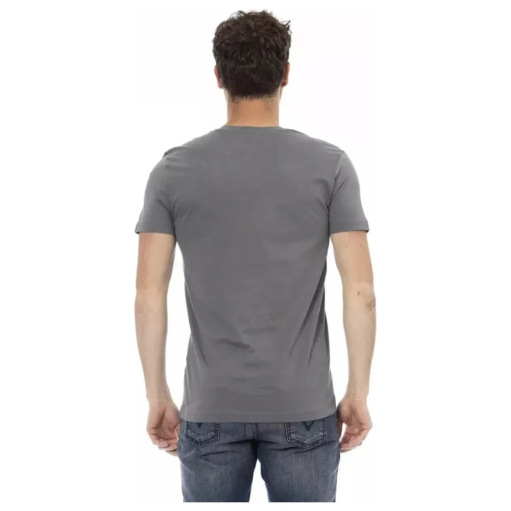 Trussardi Action Gray Cotton Men T-Shirt Trussardi Action