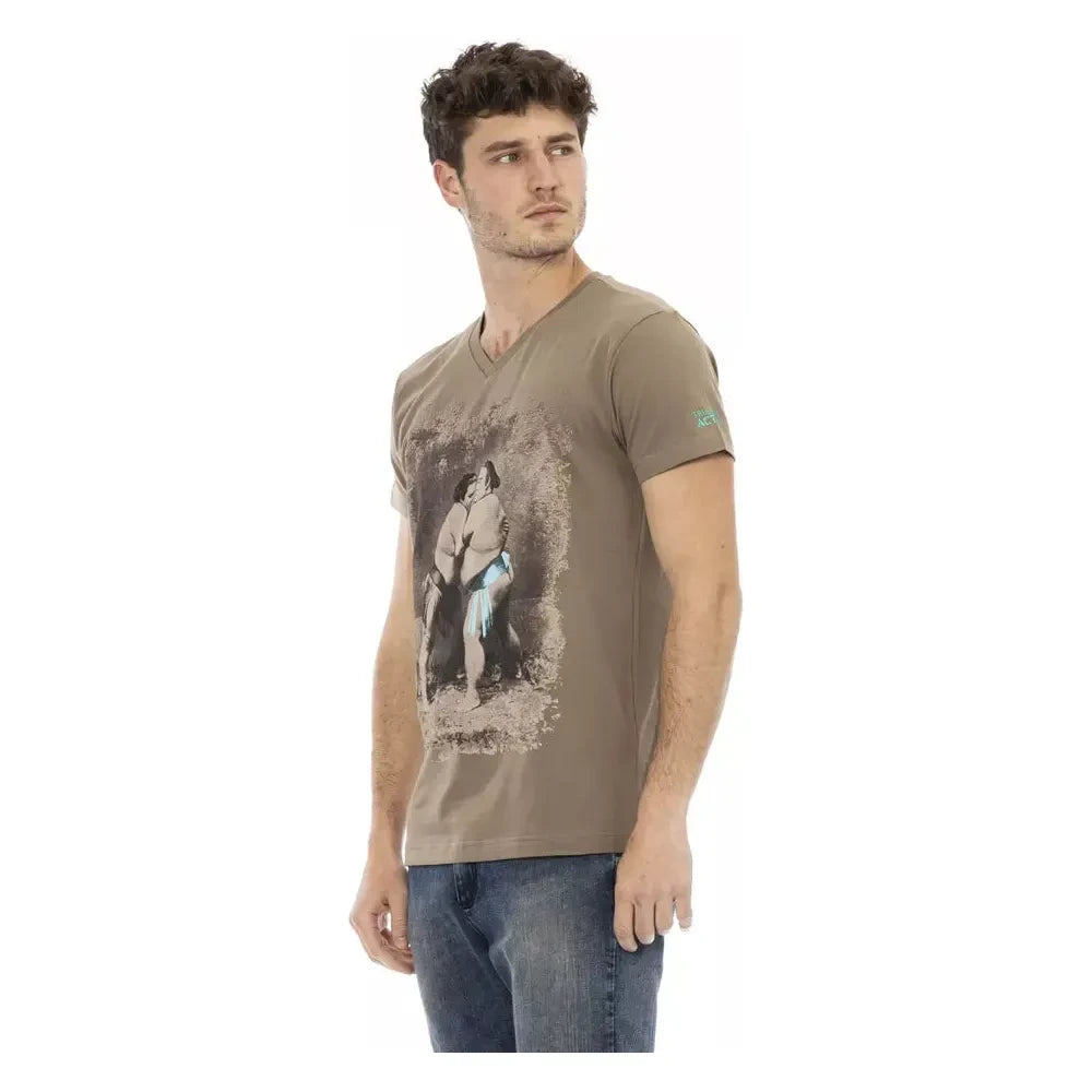 Trussardi Action Brown Cotton Men T-Shirt Trussardi Action