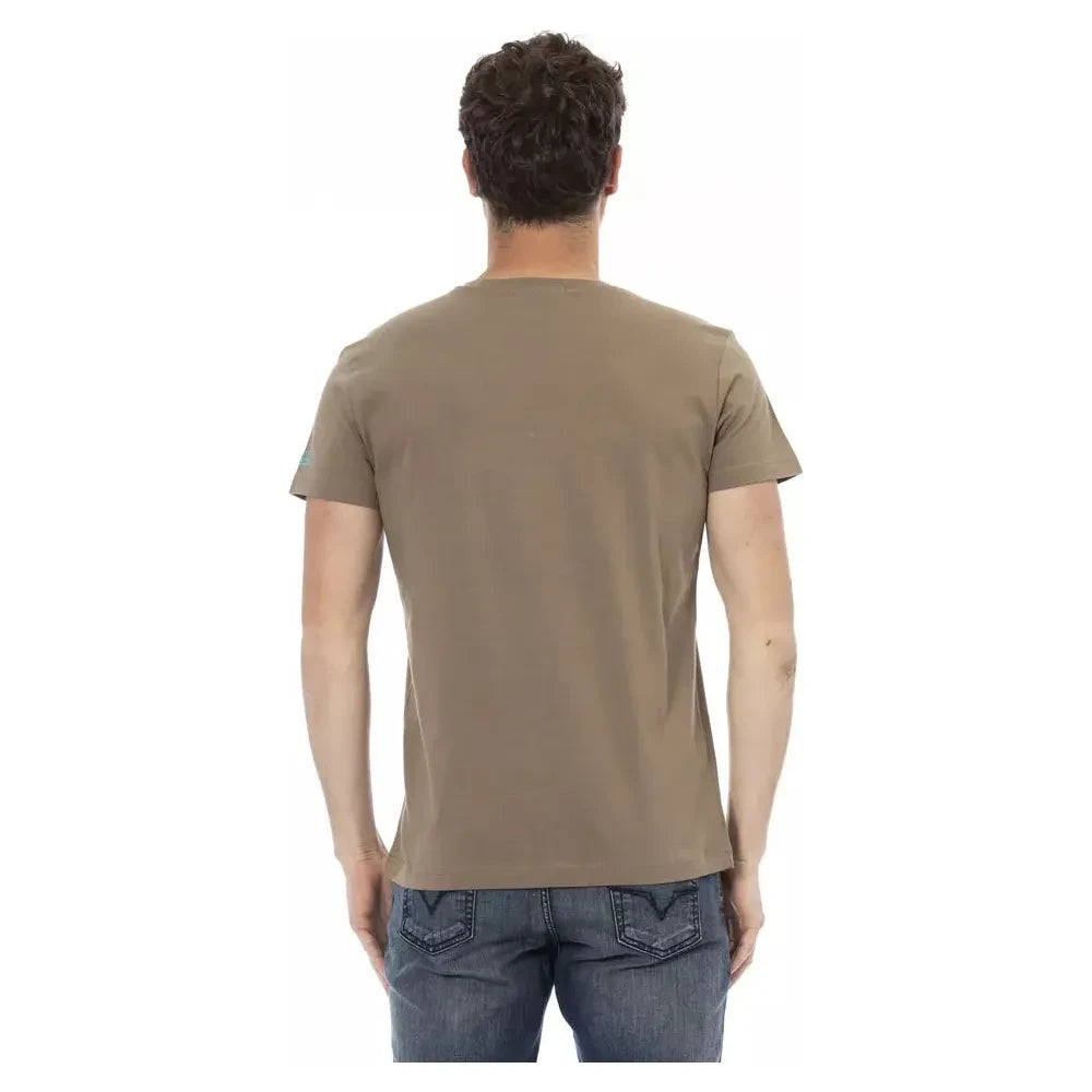 Trussardi Action Brown Cotton Men T-Shirt Trussardi Action