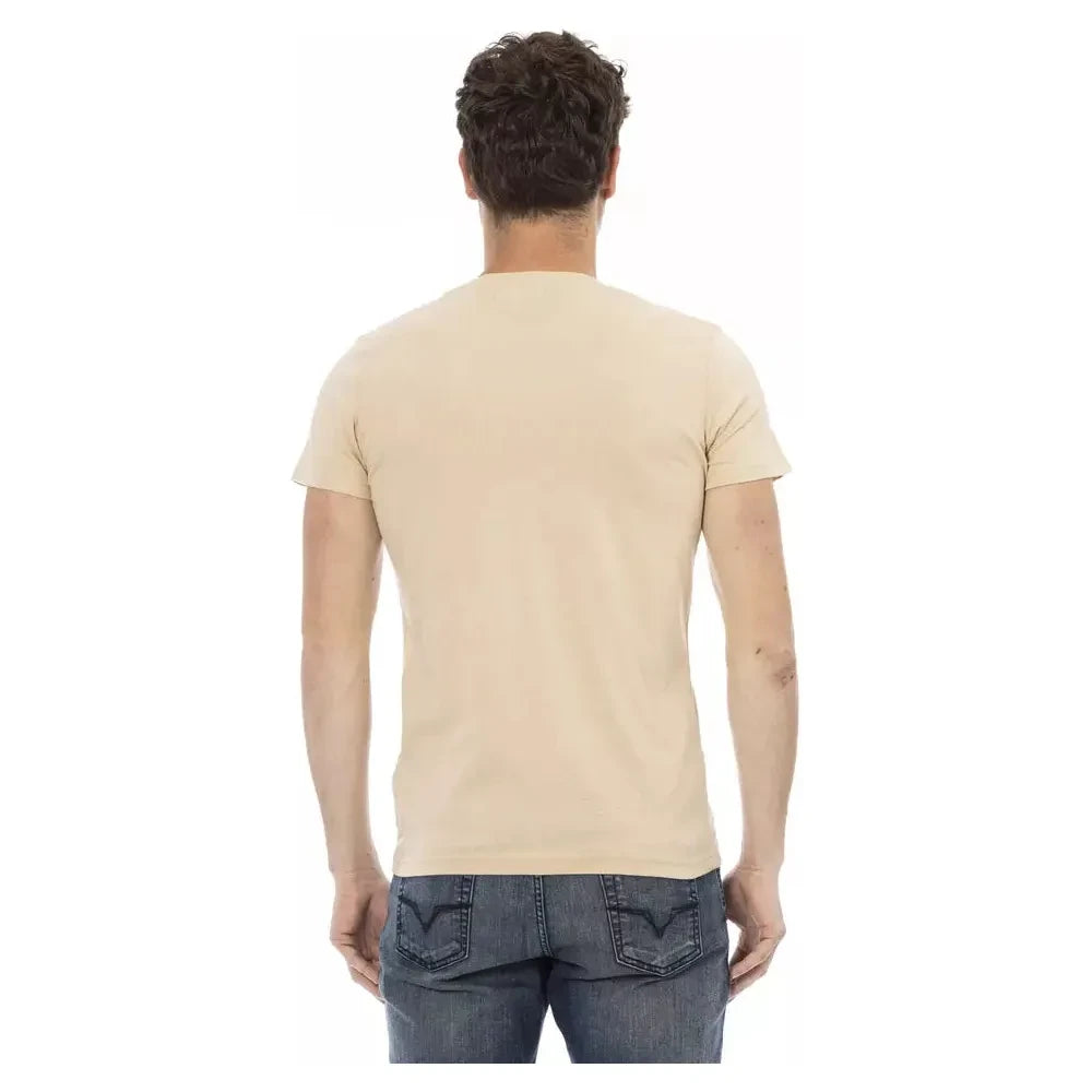 Trussardi Action Beige Cotton Men T-Shirt Trussardi Action