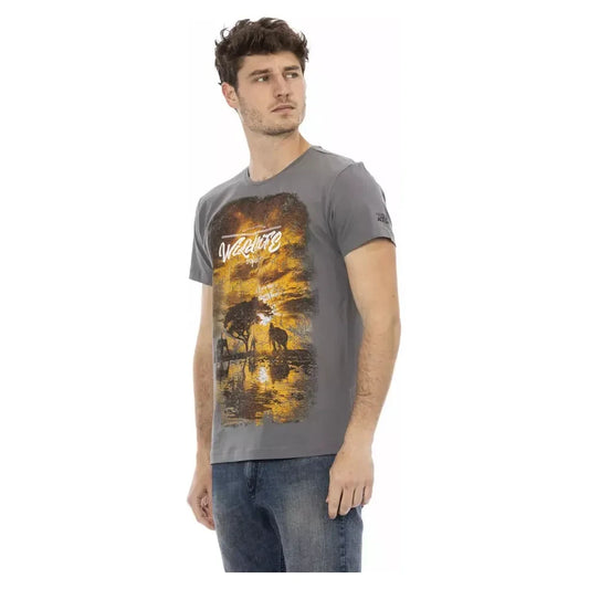 Trussardi Action Gray Cotton Men T-Shirt Trussardi Action