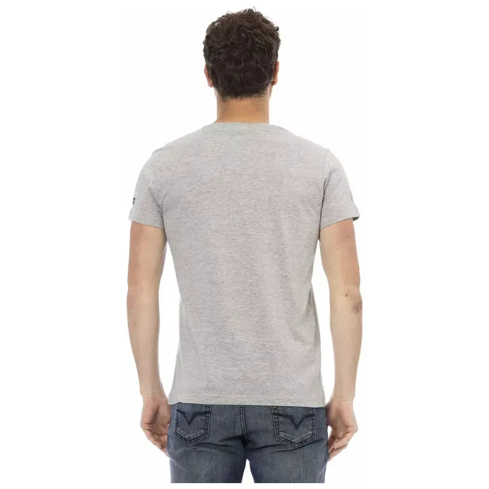 Trussardi Action Gray Cotton Men T-Shirt Trussardi Action