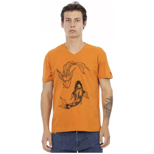 Trussardi Action Orange Cotton Men T-Shirt Trussardi Action