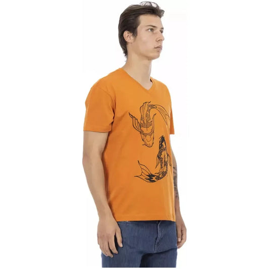 Trussardi Action Orange Cotton Men T-Shirt Trussardi Action