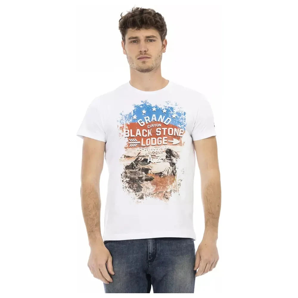 Trussardi Action White Cotton Men T-Shirt Trussardi Action