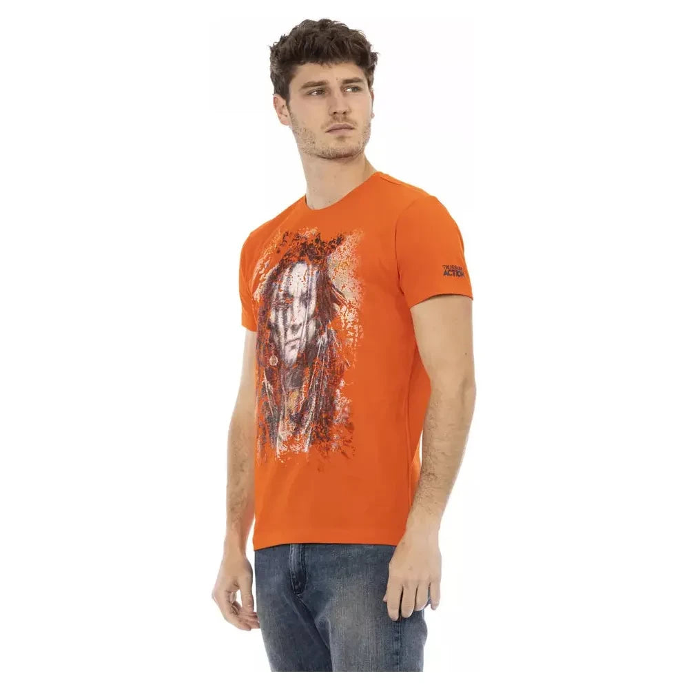 Trussardi Action Orange Cotton Men T-Shirt Trussardi Action