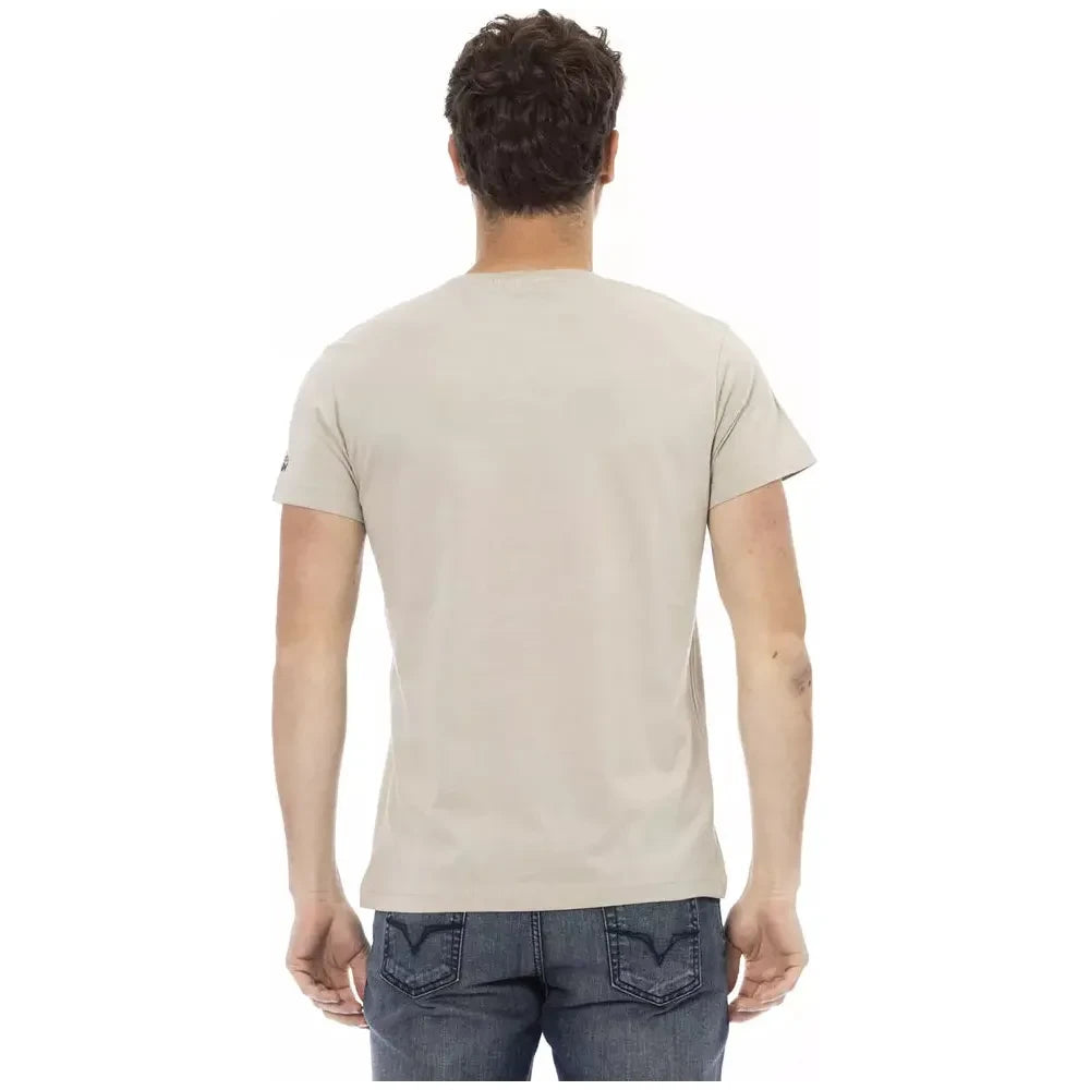 Trussardi Action Beige Cotton Men T-Shirt Trussardi Action