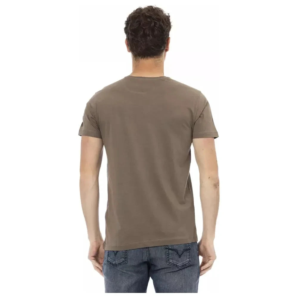 Trussardi Action Brown Cotton Men T-Shirt Trussardi Action