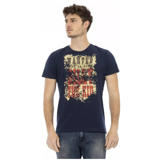 Trussardi Action Blue Cotton Men T-Shirt Trussardi Action