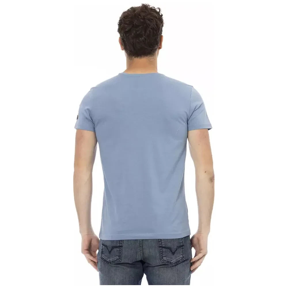 Trussardi Action Light Blue Cotton Men T-Shirt Trussardi Action