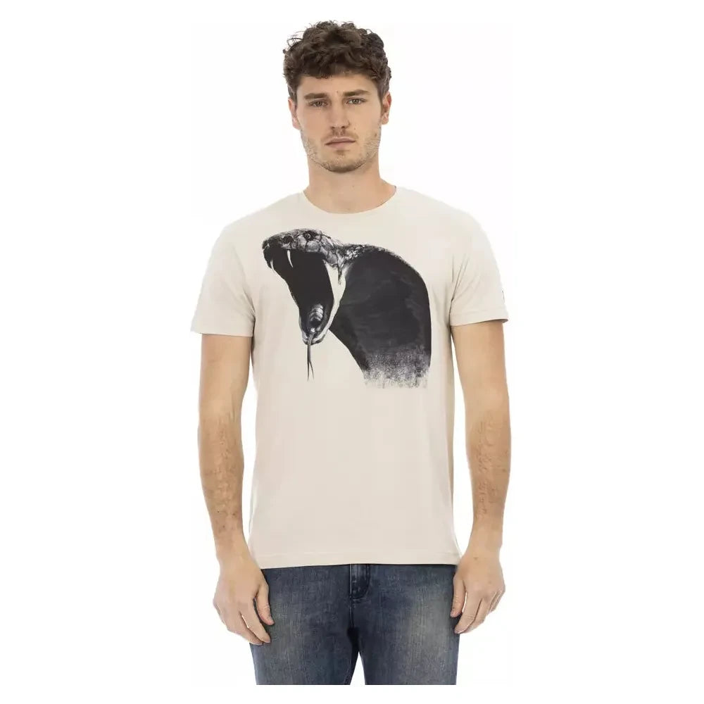 Trussardi Action Beige Cotton Men T-Shirt Trussardi Action