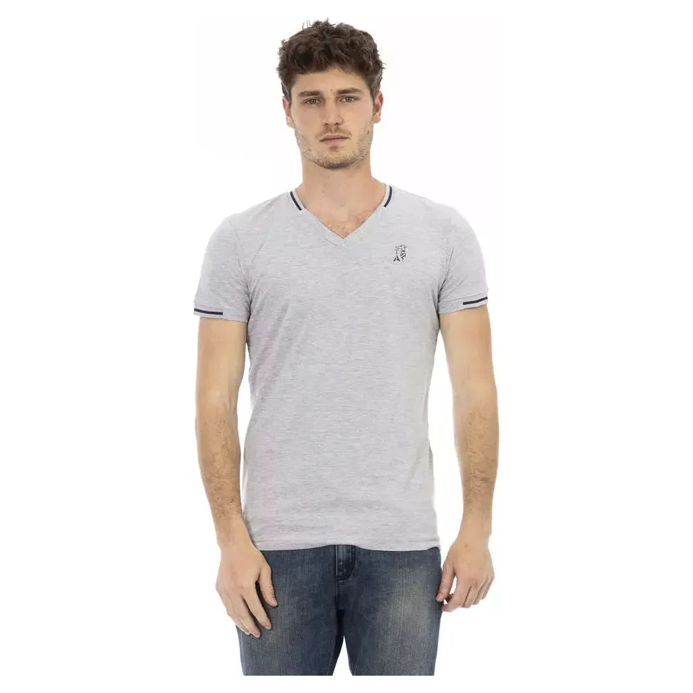 Trussardi Action Gray Cotton Men T-Shirt Trussardi Action