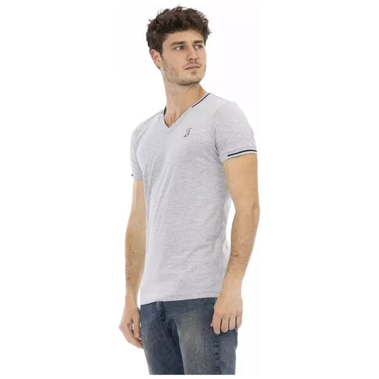 Trussardi Action Gray Cotton Men T-Shirt Trussardi Action