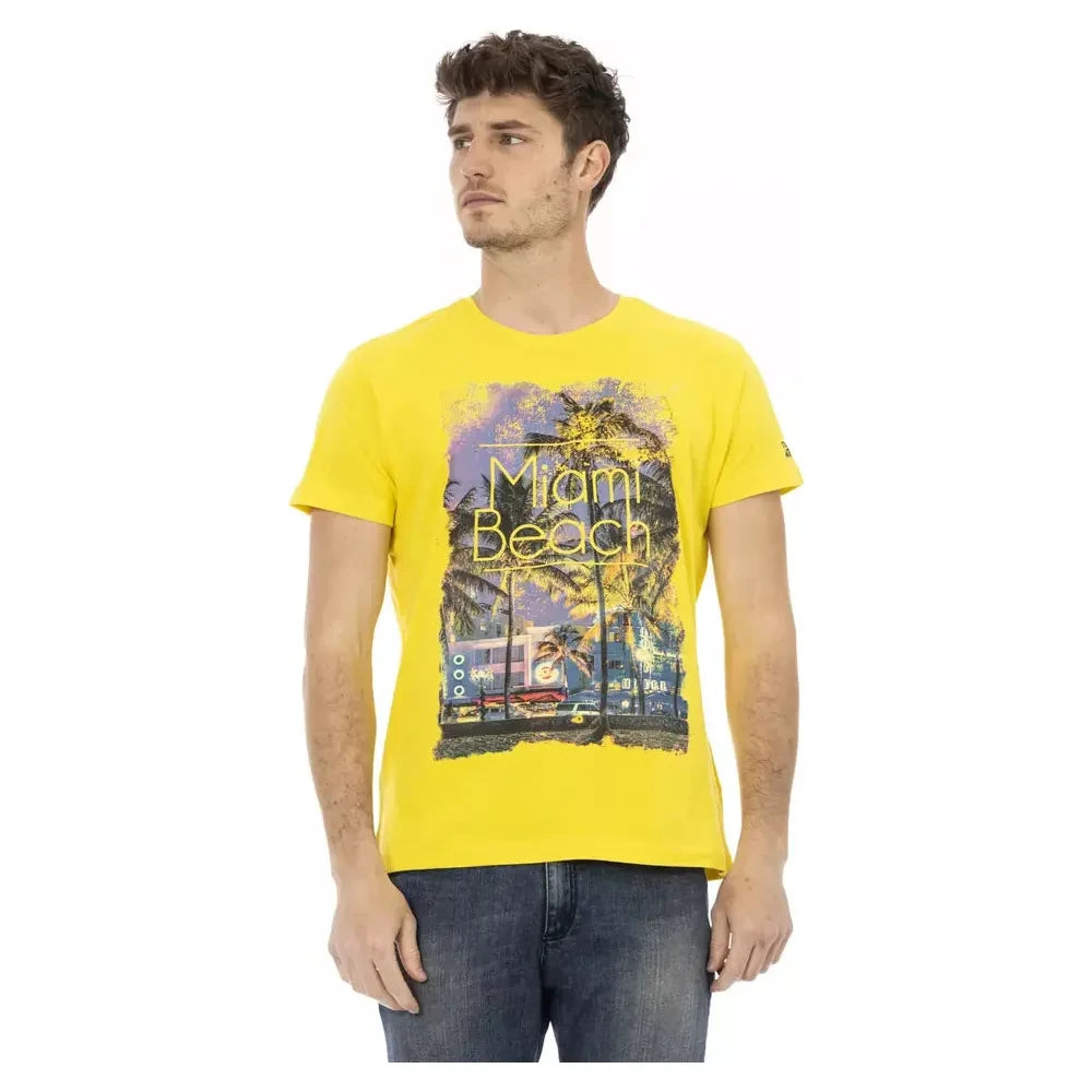 Trussardi Action Yellow Cotton Men T-Shirt Trussardi Action