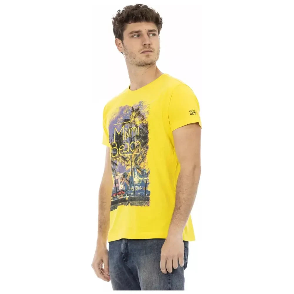 Trussardi Action Yellow Cotton Men T-Shirt Trussardi Action