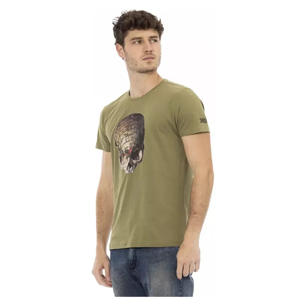 Trussardi Action Green Cotton Men T-Shirt Trussardi Action