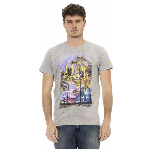 Trussardi Action Charcoal Cotton Men T-Shirt Trussardi Action