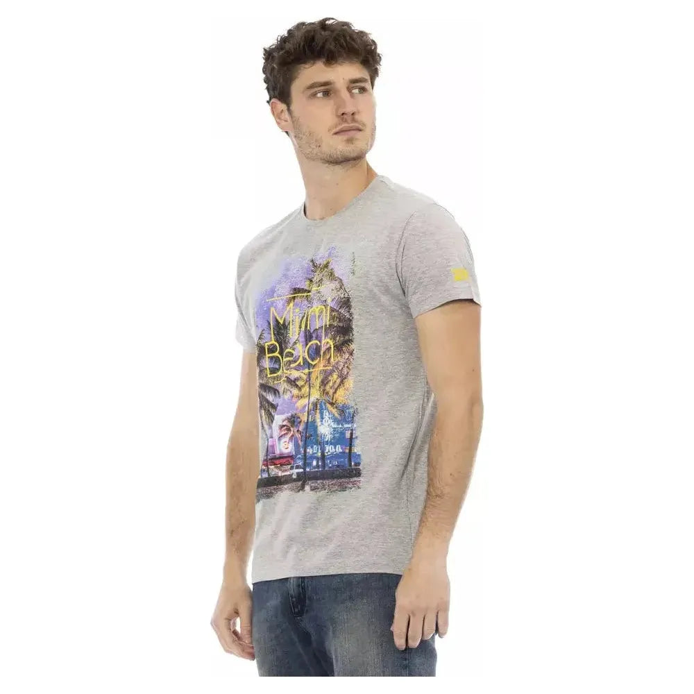 Trussardi Action Charcoal Cotton Men T-Shirt Trussardi Action