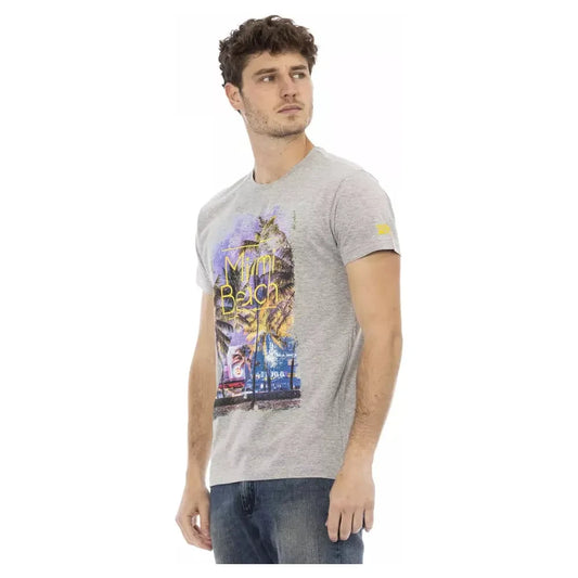 Trussardi Action Charcoal Cotton Men T-Shirt Trussardi Action