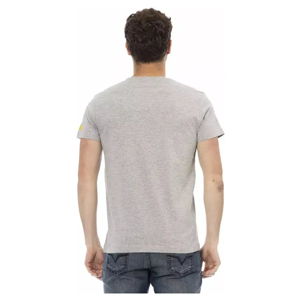 Trussardi Action Gray Cotton Men T-Shirt Trussardi Action