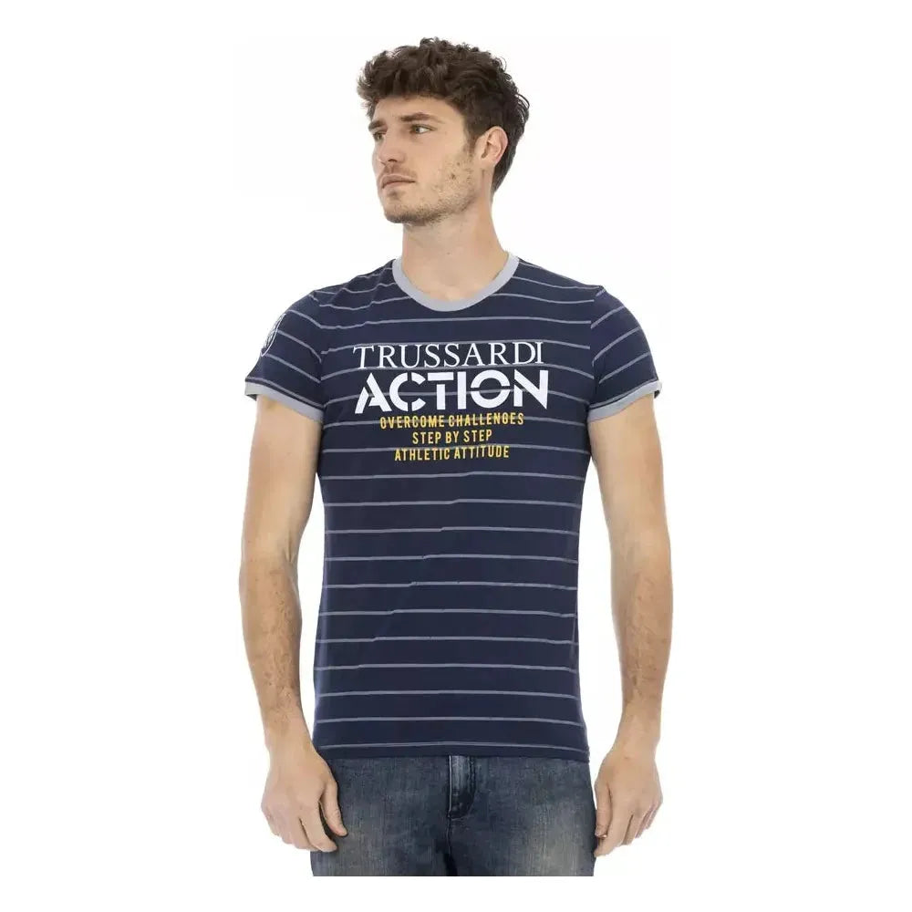 Trussardi Action Blue Cotton Men T-Shirt Trussardi Action