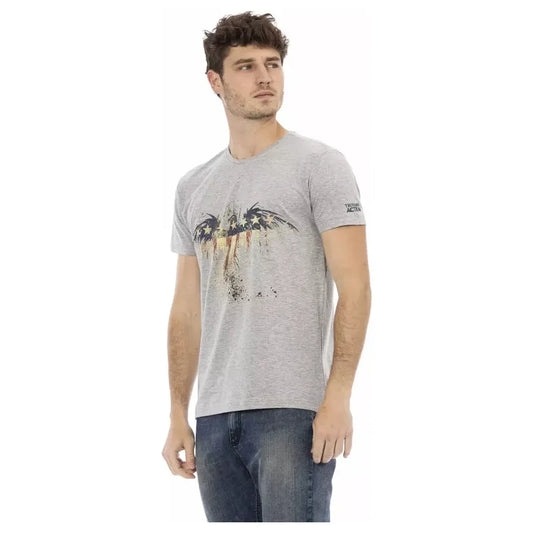 Trussardi Action Gray Cotton Men T-Shirt Trussardi Action