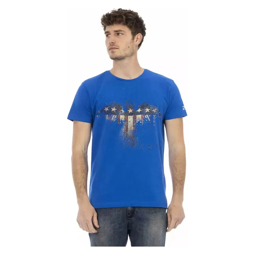 Trussardi Action Blue Cotton Men T-Shirt