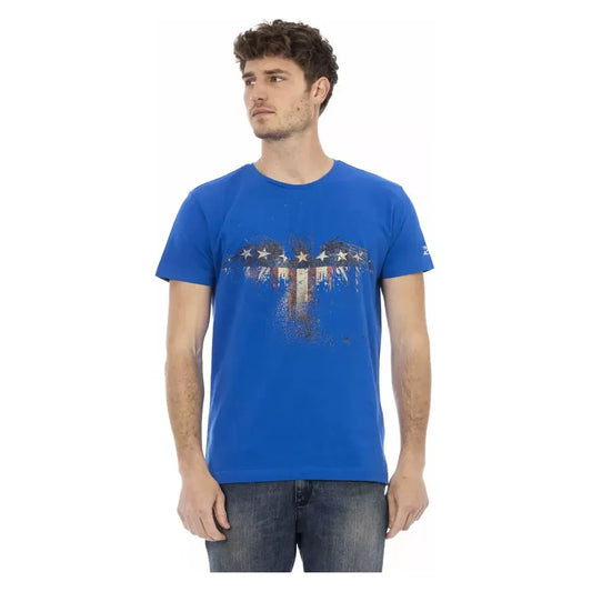 Trussardi Action Blue Cotton Men T-Shirt Trussardi Action