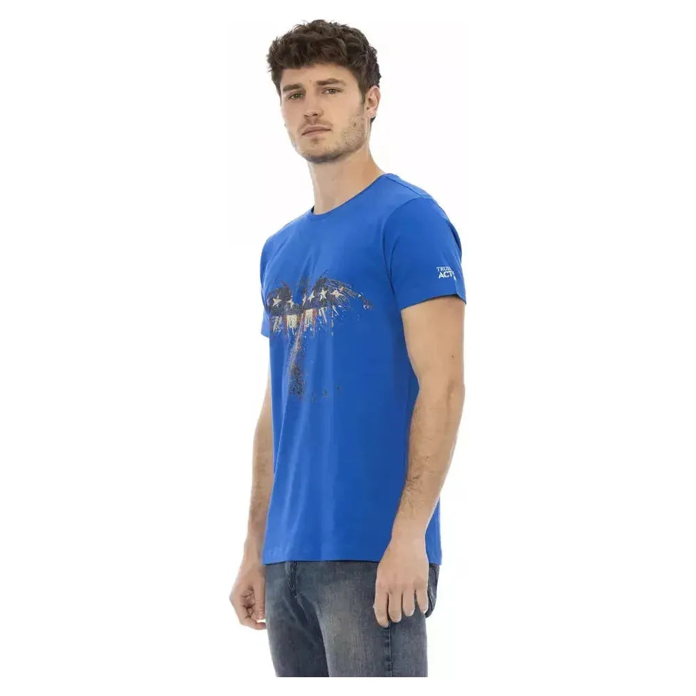 Trussardi Action Blue Cotton Men T-Shirt