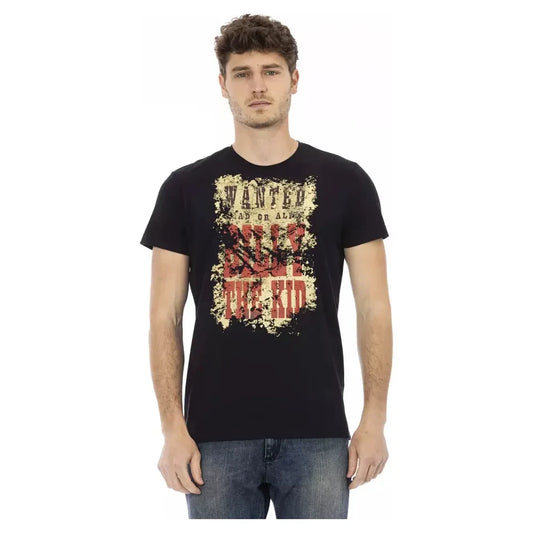 Trussardi Action Black Cotton Men T-Shirt Trussardi Action