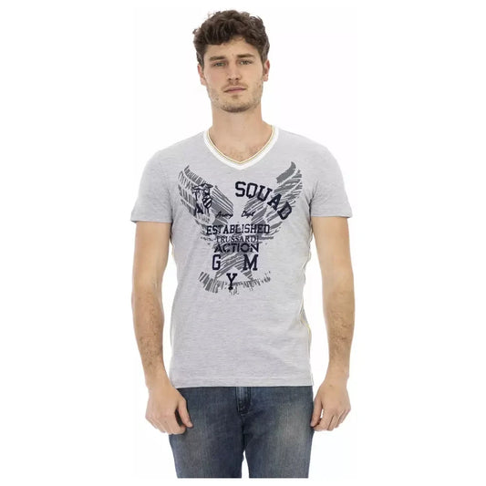 Trussardi Action Gray Cotton Men's T-Shirt Trussardi Action