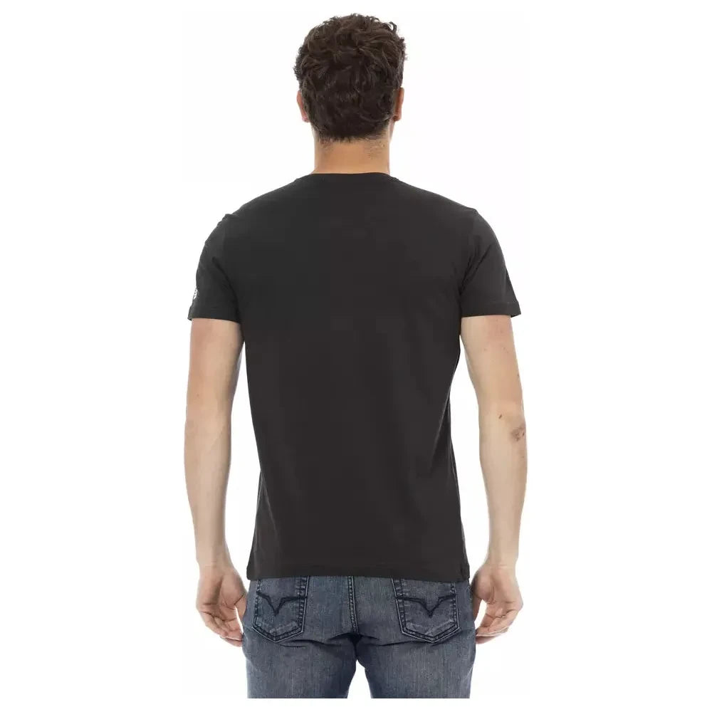 Trussardi Action Black Cotton Men T-Shirt Trussardi Action