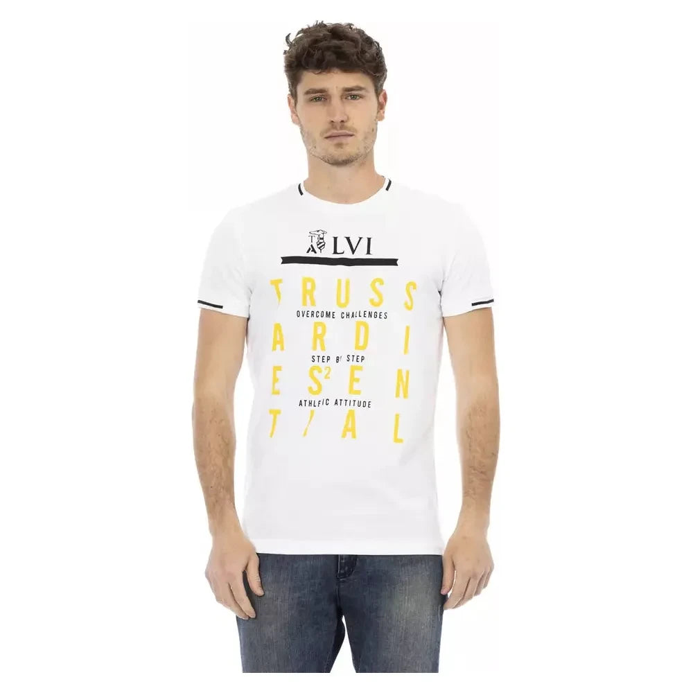 Trussardi Action White Cotton Men T-Shirt Trussardi Action