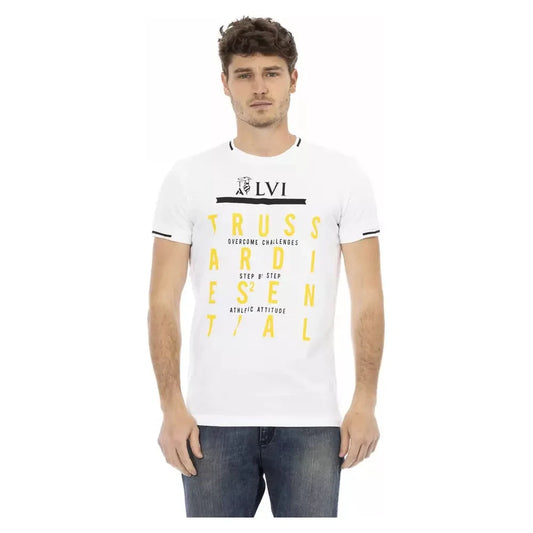 Trussardi Action White Cotton Men TShirt Trussardi Action