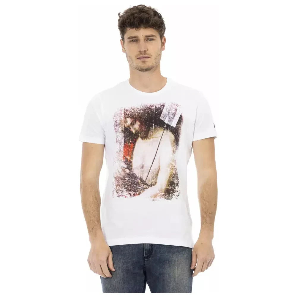 Trussardi Action White Cotton Men T-Shirt Trussardi Action