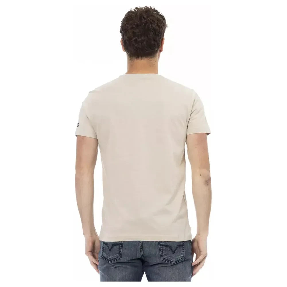 Trussardi Action Beige Cotton Men T-Shirt Trussardi Action