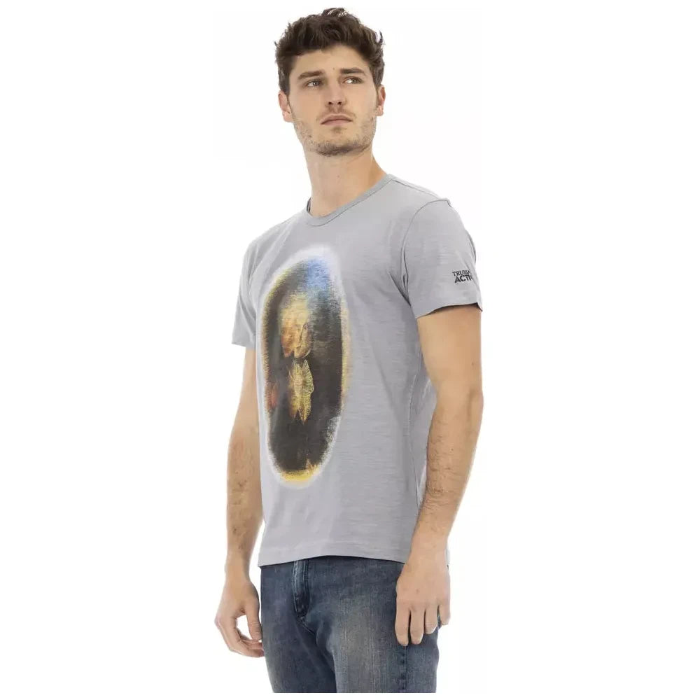 Trussardi Action Gray Cotton Men T-Shirt Trussardi Action