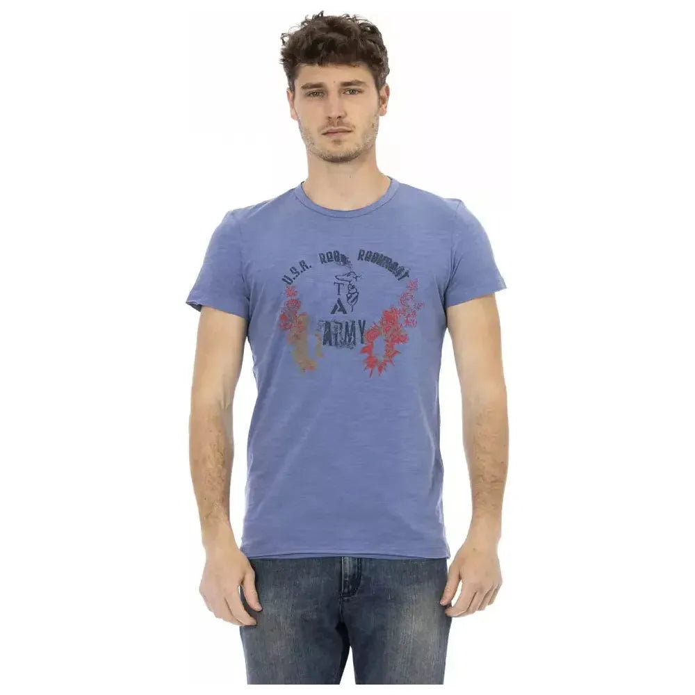 Trussardi Action Blue Cotton Men T-Shirt