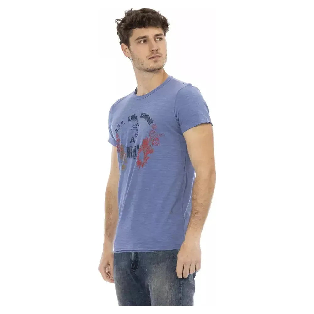 Trussardi Action Blue Cotton Men T-Shirt