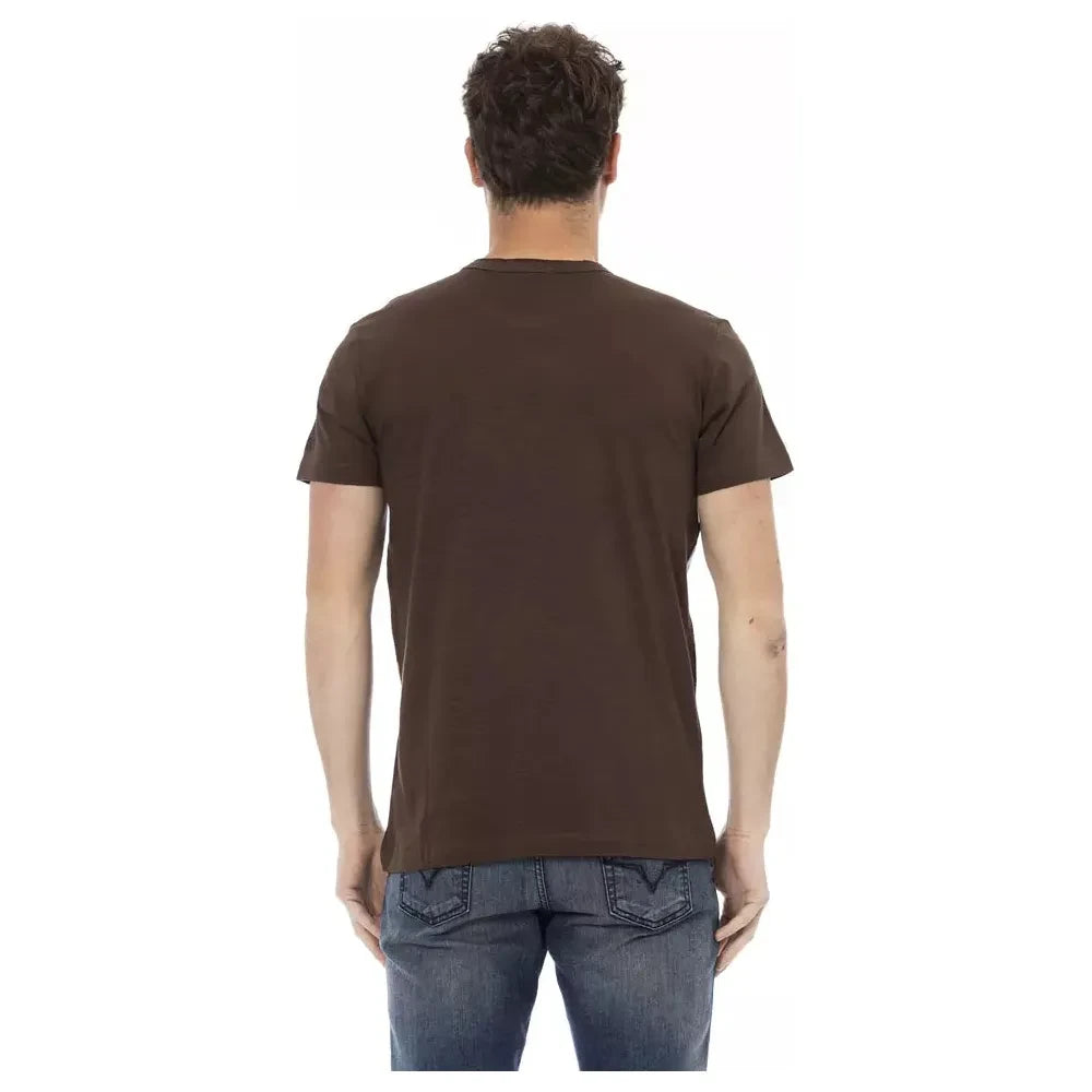 Trussardi Action Brown Cotton Mens T-Shirt Trussardi Action