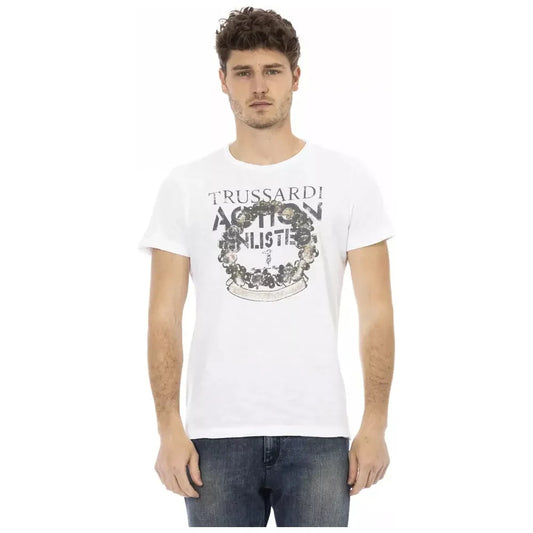 Trussardi Action White Cotton Men T-Shirt Trussardi Action